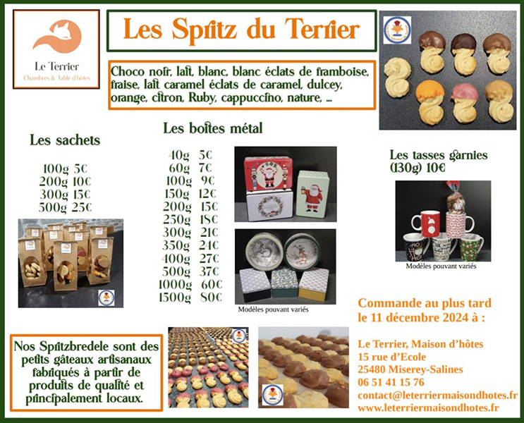 liste des gâteaux de Noël pour commande